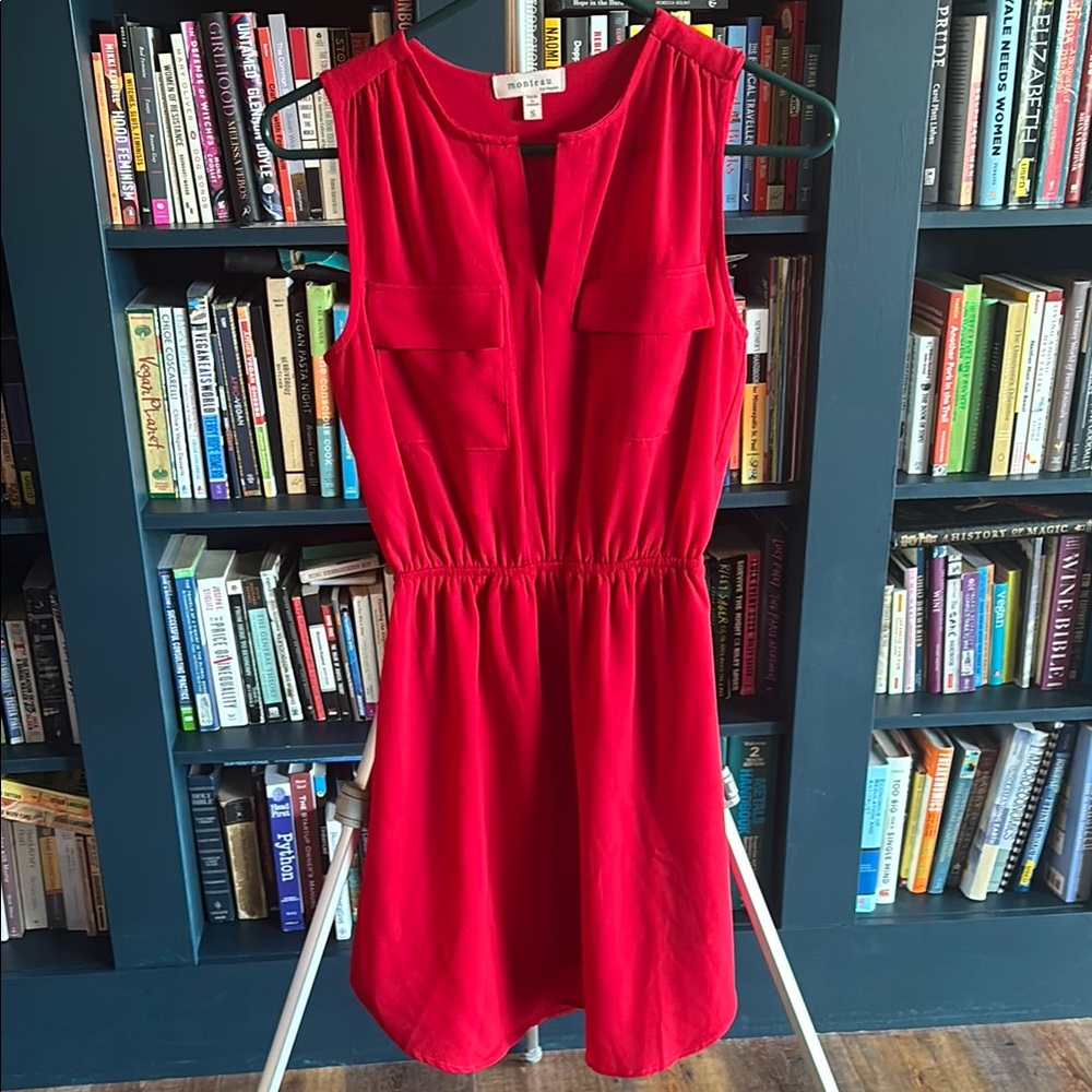 Vibrant Red Sleeveless Mini Dress